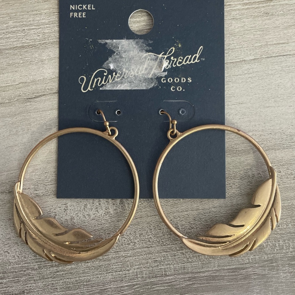 Feather Hoop Earrings